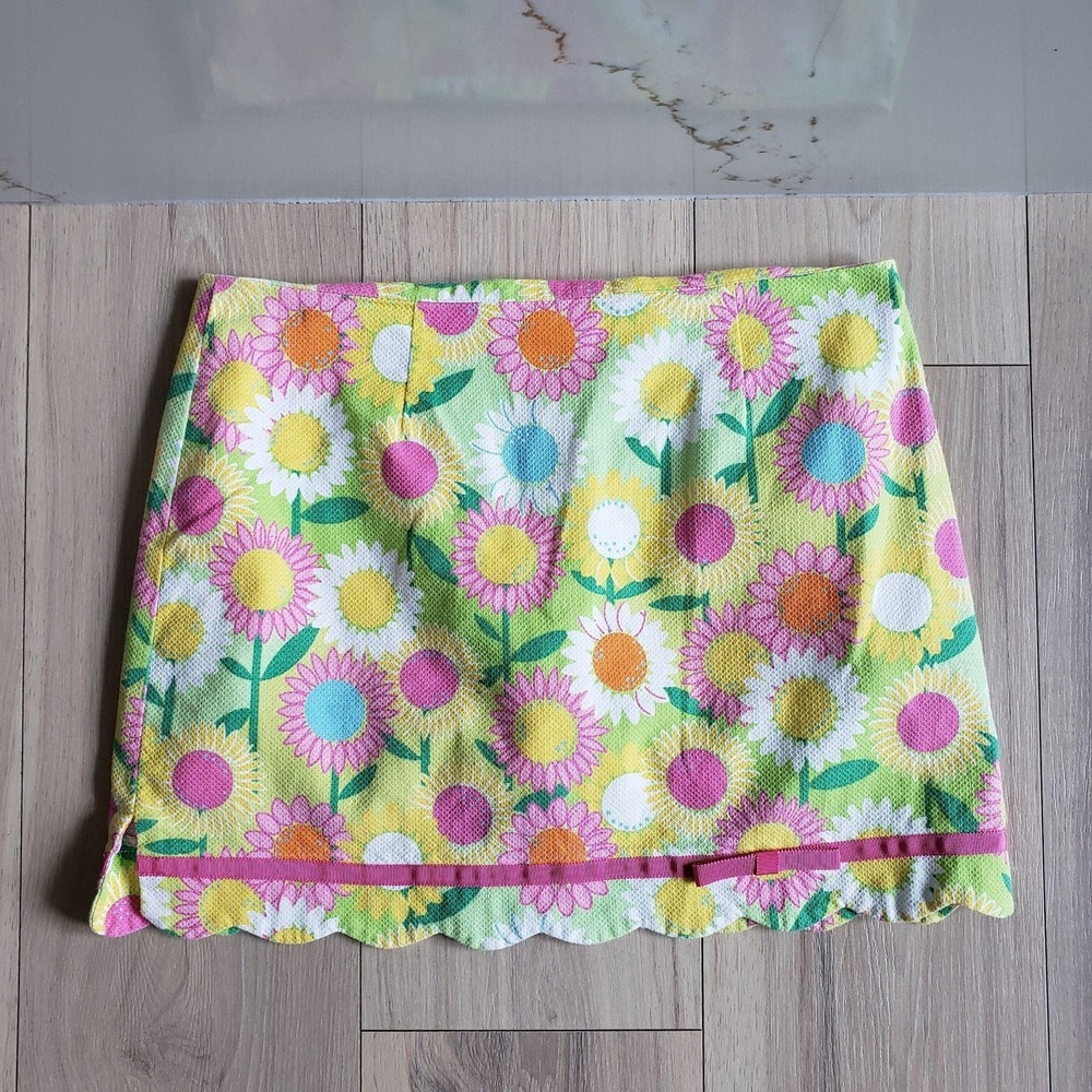 Lilly‎ Pulitzer Skirt Womens 6 Bright Floral Stretch Lined Scallop Hem Mini